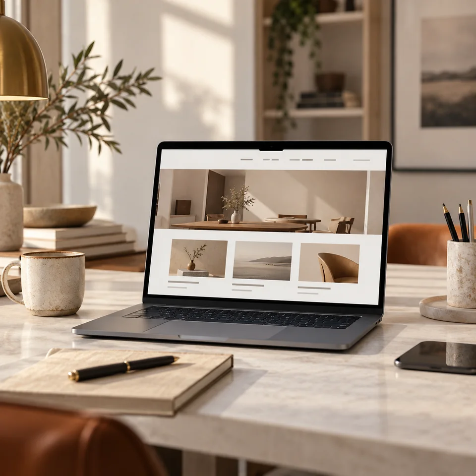 Laptop ze stroną internetową w pracowni
